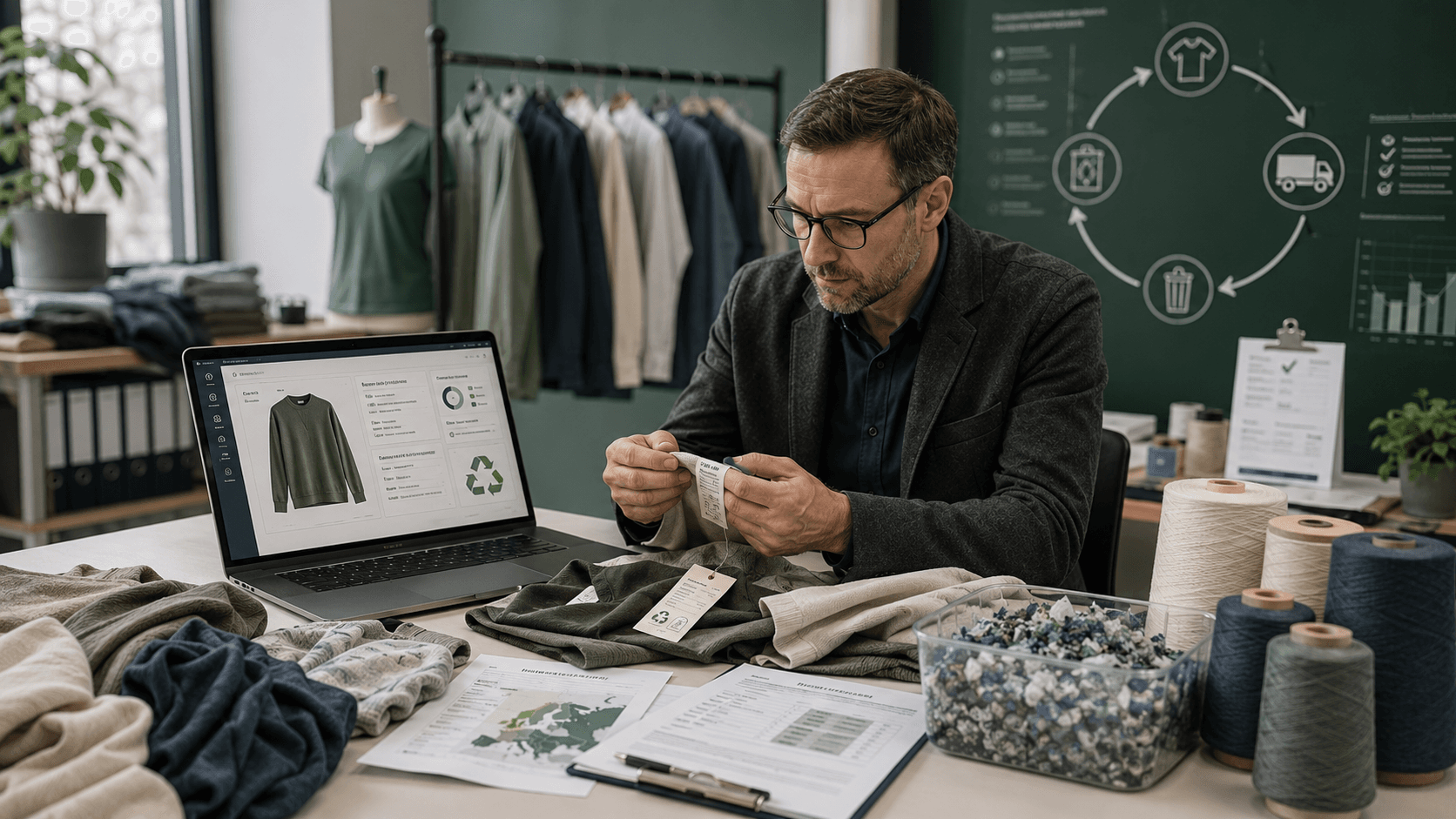 Garment material labels, sorting and traceability data representing Germany's developing textile EPR framework