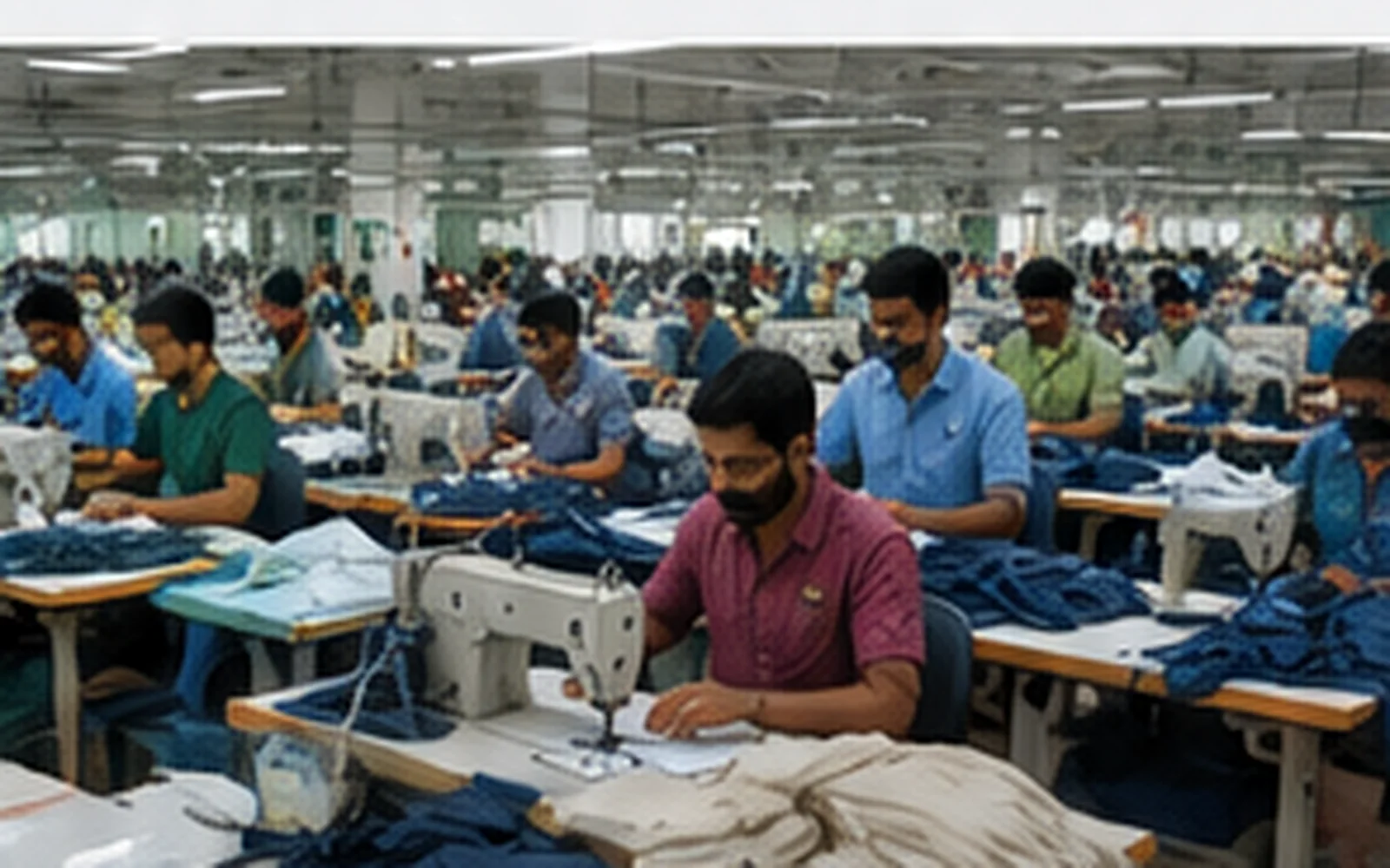 Folded knitwear and export logistics representing Bangladesh's changing position in the European apparel market.